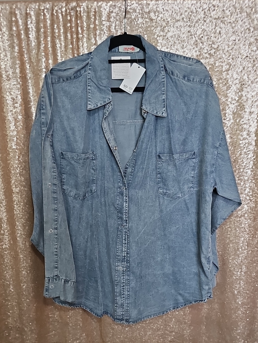 Mazik Light Blue Denim Button-Down Shirt - Super Soft